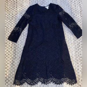 H&M navy eyelet mini dress